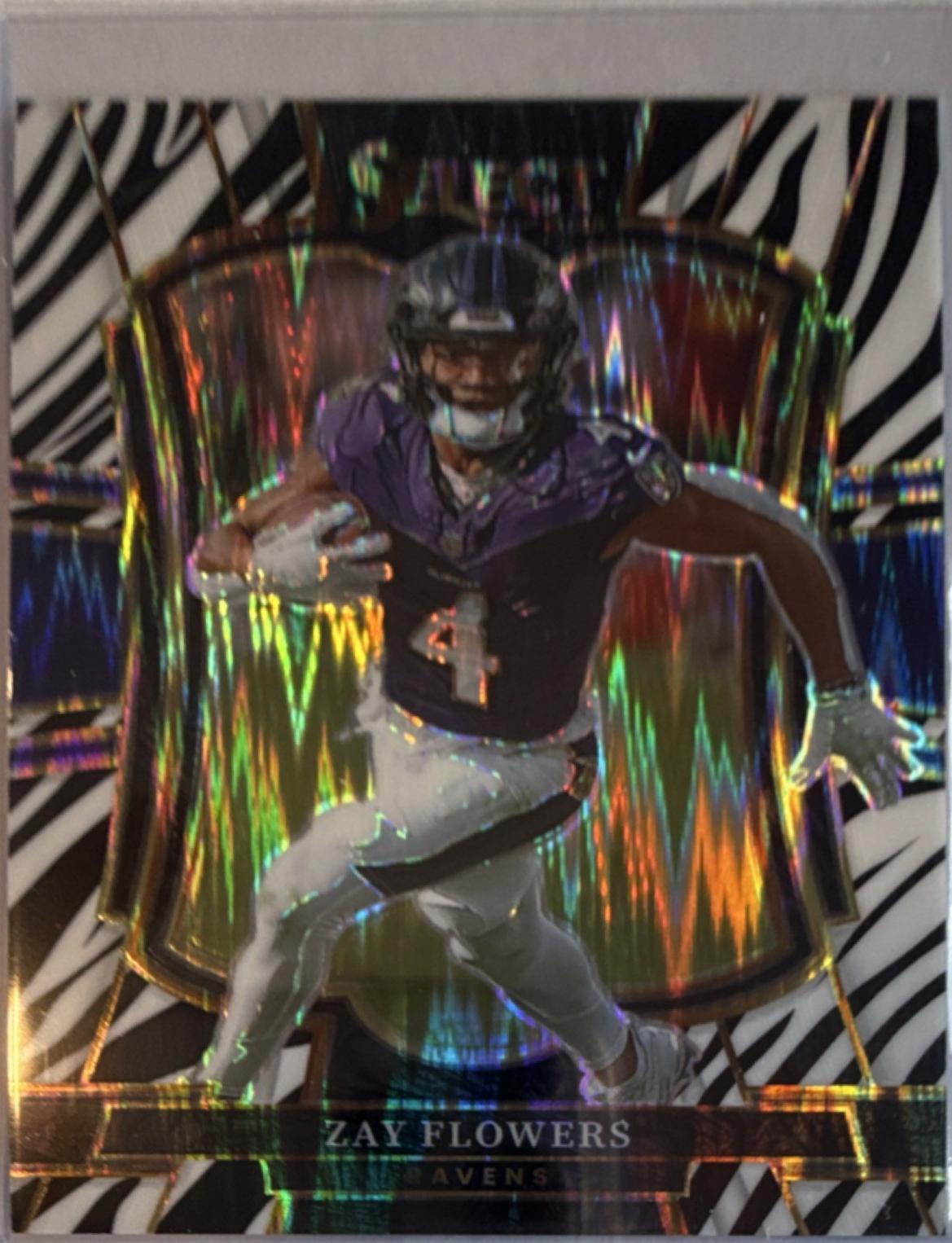 Zay Flowers [Zebra Prizm] #162 Prices | 2025 Panini Select