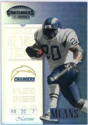 Natrone Means #123 Football Cards 1999 Playoff Contenders Ssd
