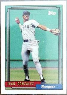 Juan Gonzalez #27 Baseball Cards 1992 Topps Micro