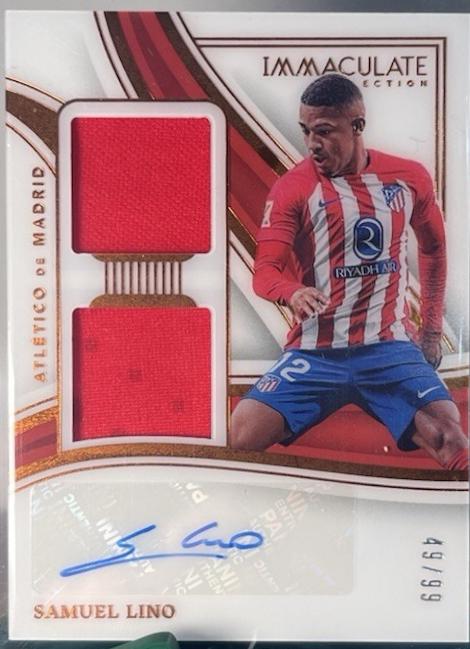 Samuel Lino #7 Soccer Cards 2023 Panini Immaculate Dual Swatch Autograph