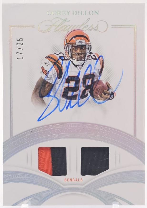 Corey Dillon #48 2025 Panini Flawless Football Patch Autographs