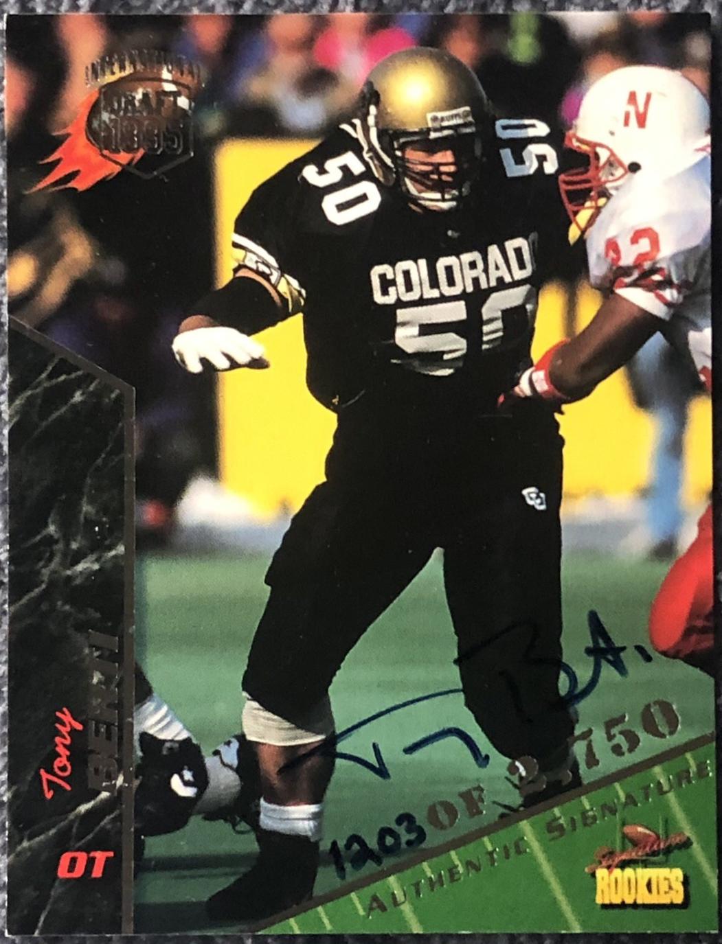 Tony Berti #8 1995 Signature Rookies Autograph Football