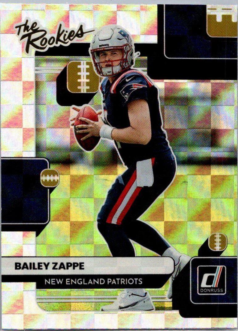 Bailey Zappe #TR-28 Football Cards 2022 Panini Donruss The Rookies