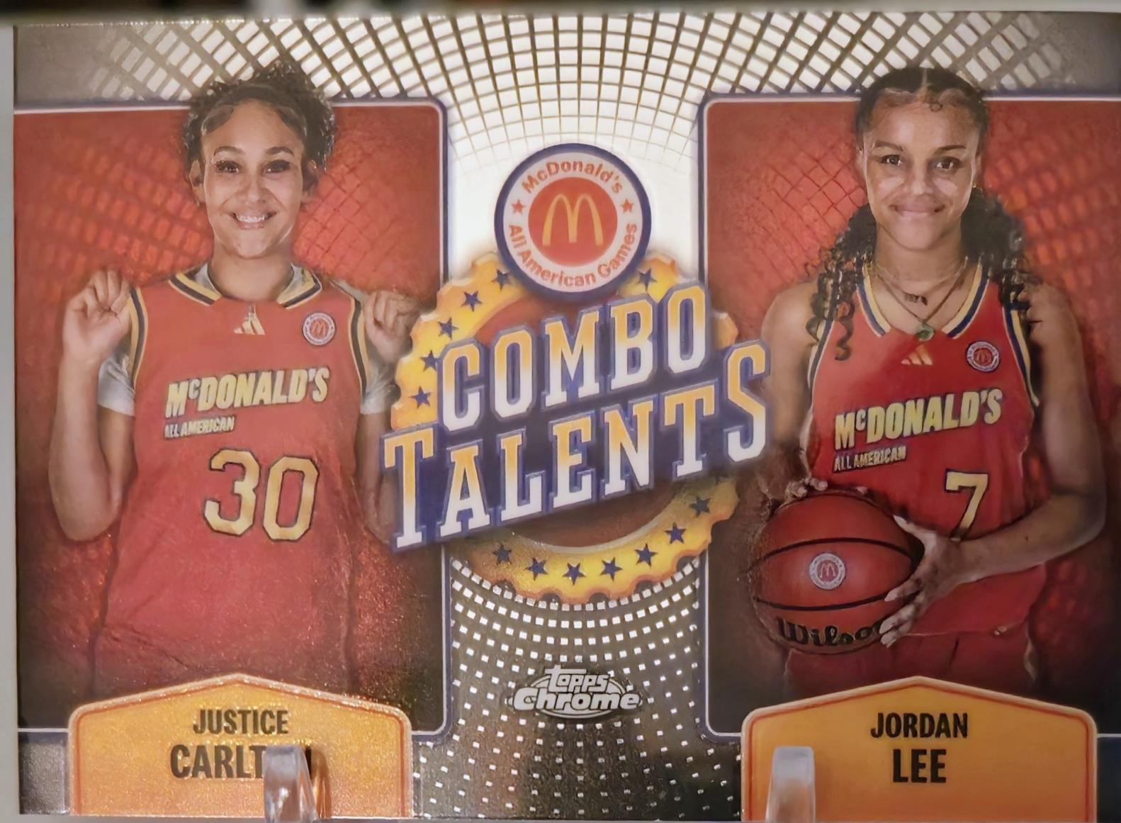 Justice Carlton / Jordan Lee #COT-JUS Basketball Cards 2024 Topps Chrome McDonald’s All American Combo Talents