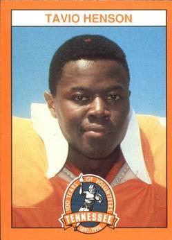 Tavio Henson #28 Football Cards 1990 Tennessee Volunteers Centennial