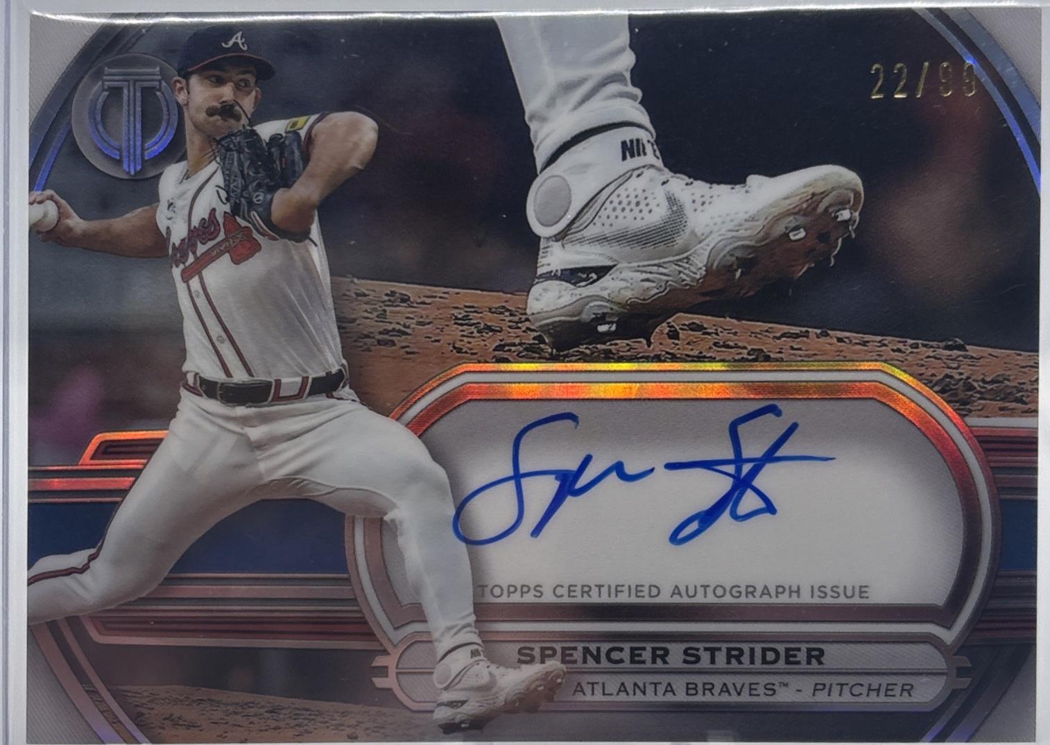 Spencer Strider #TTC-SS Baseball Cards 2025 Topps Tribute to Cleats Autograph