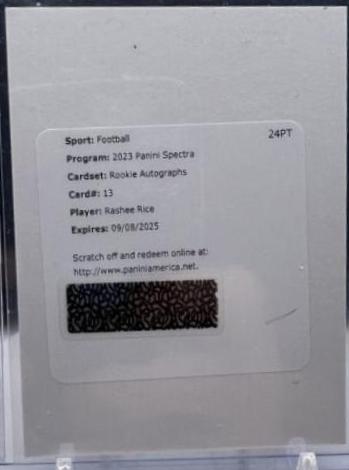 Rashee Rice #13 Football Cards 2023 Panini Spectra Rookie Autograph