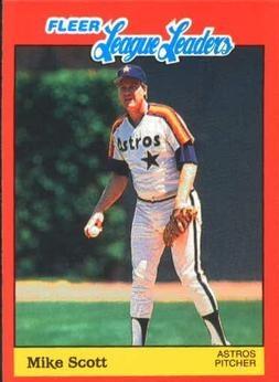 Mike Scott #34 Baseball Cards 1989 Fleer League Leaders