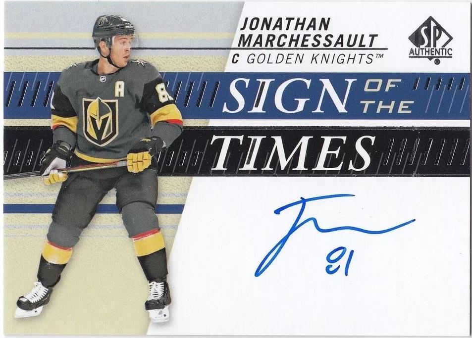 Jonathan Marchessault #SOTT-JM Hockey Cards 2020 SP Authentic Sign of the Times