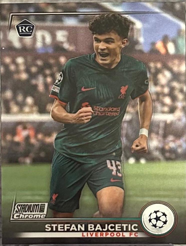 Stefan Bajcetic #43 Soccer Cards 2022 Stadium Club Chrome UEFA Competitions