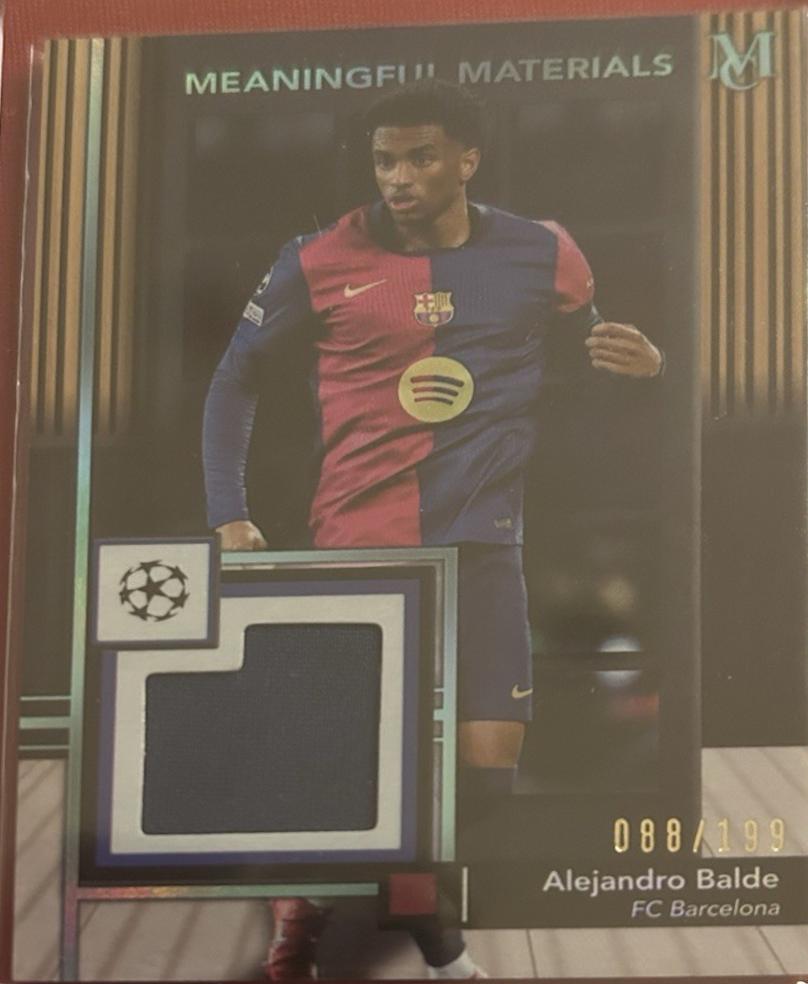 Alejandro Balde #MMSR-AB 2023 Topps Museum Ucl Meaningful Material Single Relic Soccer