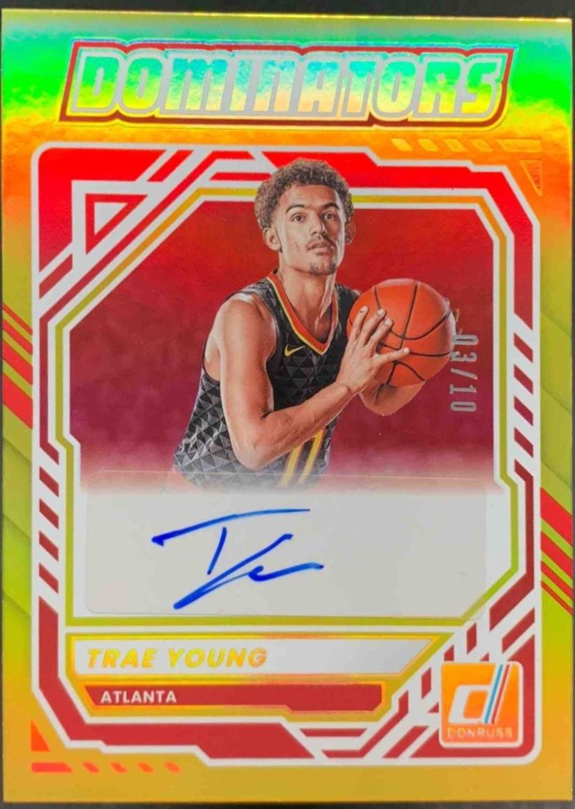Trae Young #14 2025 Panini Donruss Dominators Autograph Basketball