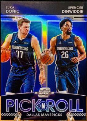 Spencer Dinwiddie, Luka Doncic #7 Basketball Cards 2021 Panini Contenders Optic Pick n Roll