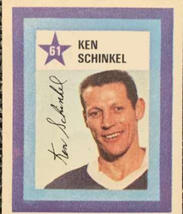 Ken Schinkel #61 Hockey Cards 1970 Colgate Stamps