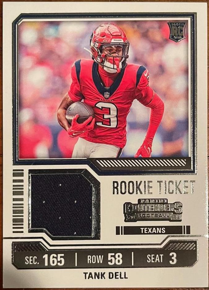Tank Dell #TS26 Football Cards 2023 Panini Contenders Rookie Ticket Swatch