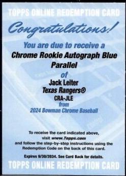 Jack Leiter [Blue Refractor] #CRA-JLE