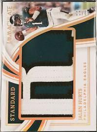 Jalen Hurts #9 Football Cards 2023 Panini Immaculate Standard Jersey