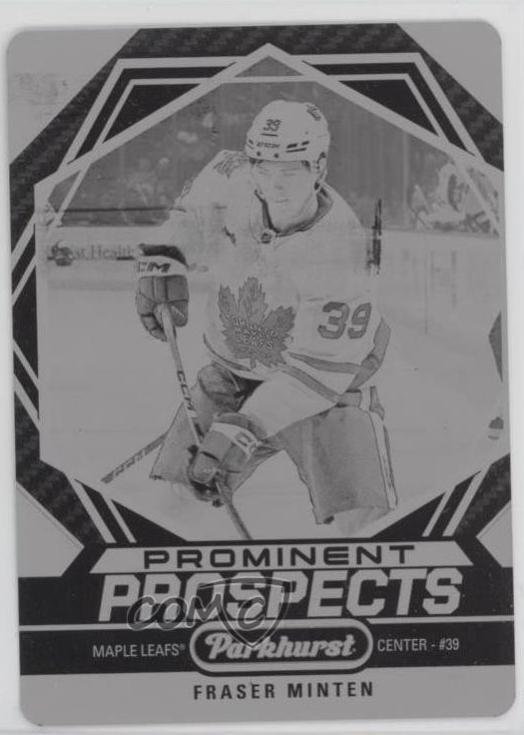 Fraser Minten #PP-FM 2023 Parkhurst Prominent Prospects Gold Autograph Hockey