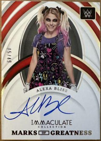 Alexa Bliss #MG-ABS Wrestling Cards 2022 Panini Immaculate WWE Marks of Greatness Autographs