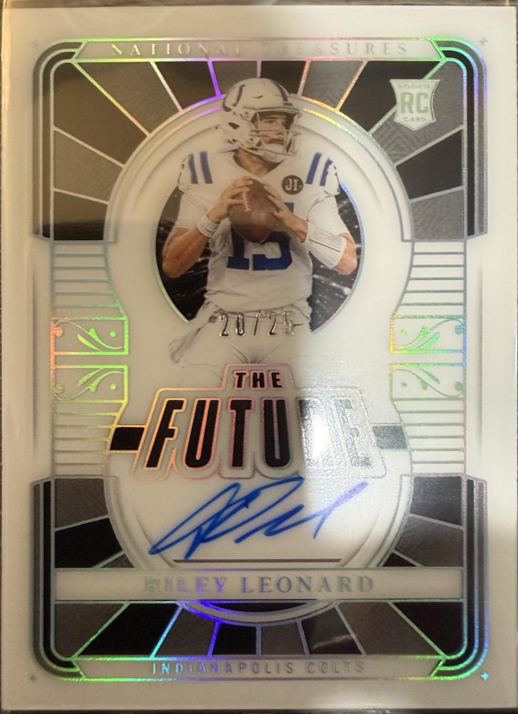 Riley Leonard #22 2025 Panini National Treasures The Future Holo Silver Football