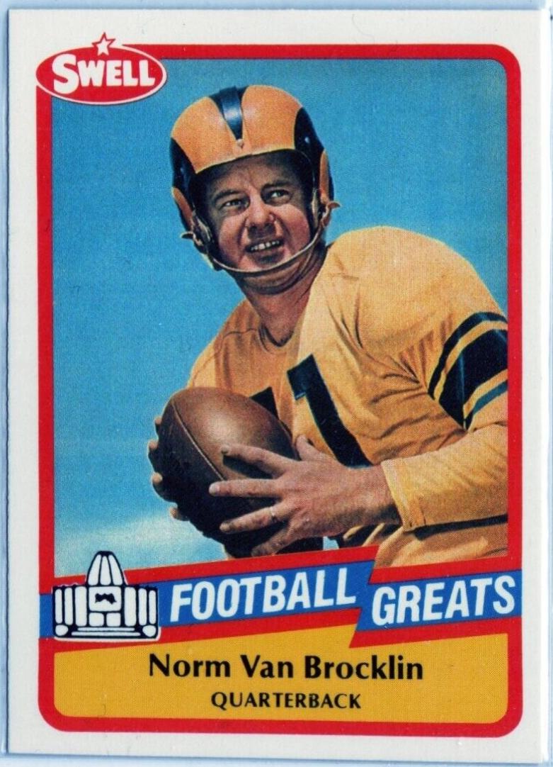 Norm Van Brocklin #41 Football Cards 1989 Swell Greats