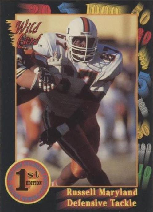 Russell Maryland #15 Football Cards 1991 Wild Card College Draft Picks