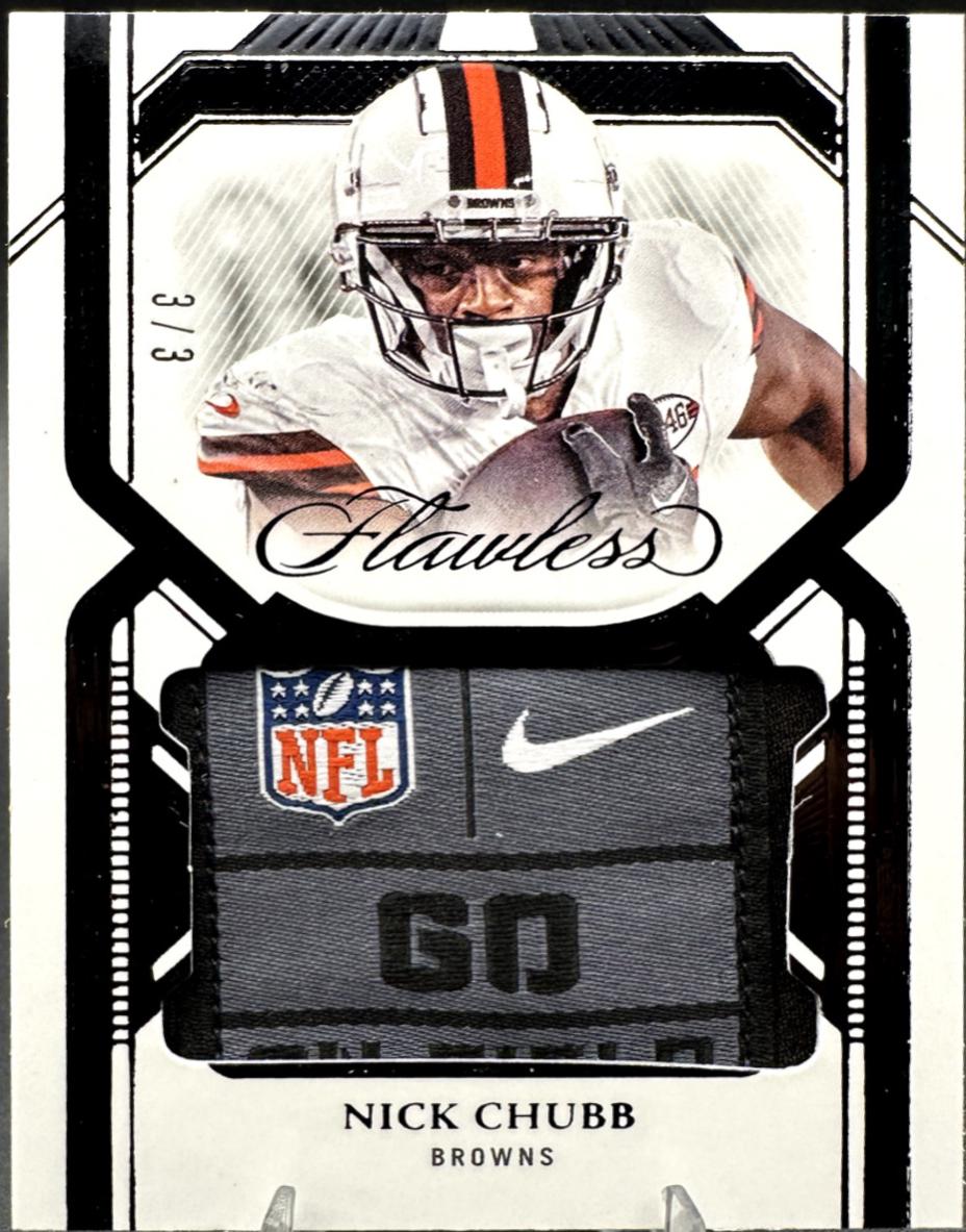 Nick Chubb #8 Football Cards 2023 Panini Flawless Laundry Tags