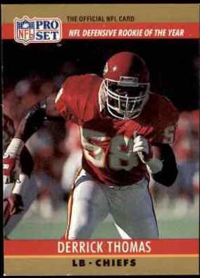 Derrick Thomas #6 Football Cards 1990 Pro Set FACT Cincinnati