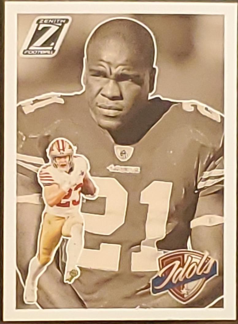Christian McCaffrey / Frank Gore #1 Football Cards 2024 Panini Zenith Idols