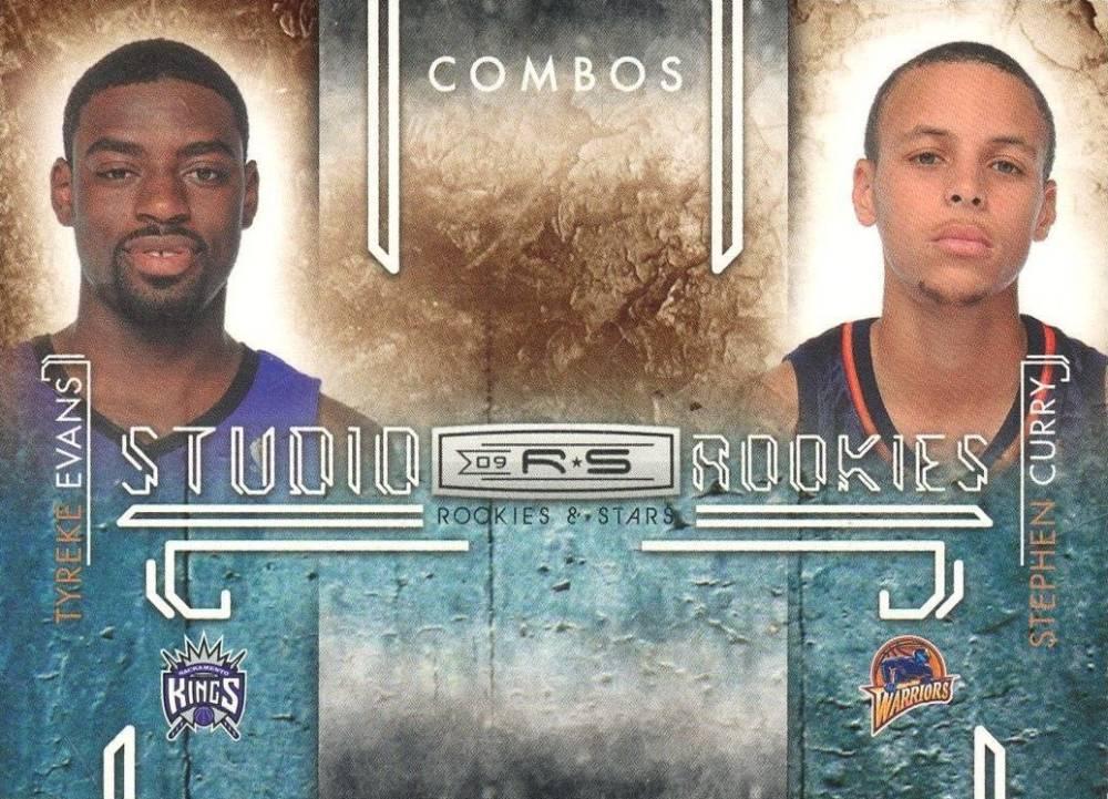 Stephen Curry, Tyreke Evans #9 Basketball Cards 2009 Panini Rookies & Stars Studio Combo Rookies