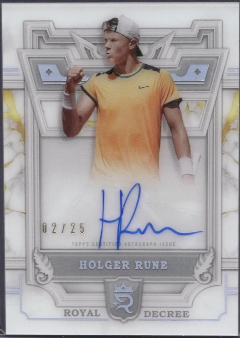 Holger Rune #RD-HR Tennis Cards 2024 Topps Royalty Royal Decree Autograph