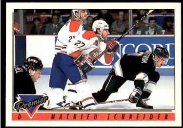 Mathieu Schneider #163 Hockey Cards 1993 Topps Premier
