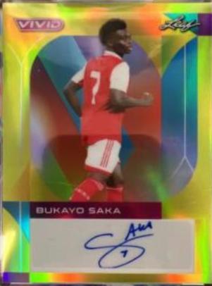 Bukayo Saka #BA-BS1 Soccer Cards 2022 Leaf Vivid Autographs