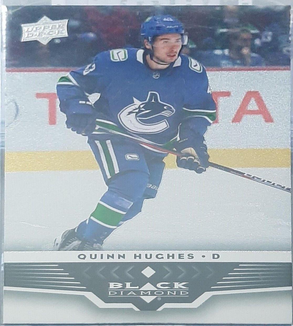 Quinn Hughes #BD-7 Hockey Cards 2021 Upper Deck Black Diamond 2005-06 Retro