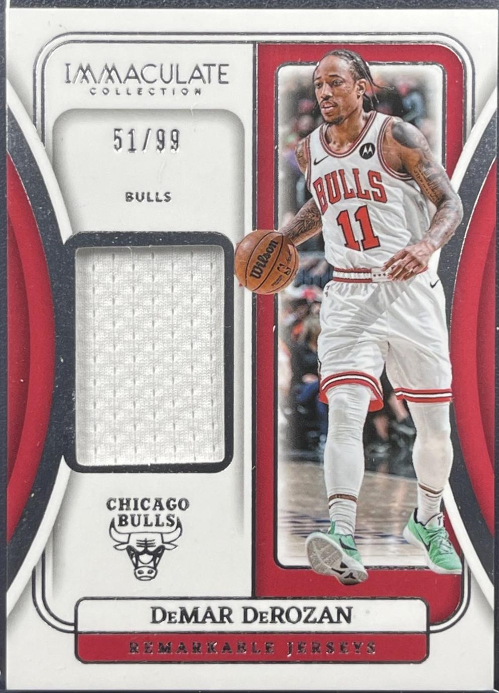 DeMar DeRozan #11 Basketball Cards 2023 Panini Immaculate Remarkable Jersey