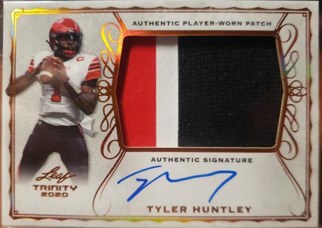 Tyler Huntley #PA-TH2 2020 Leaf Trinity Patch Autograph Football