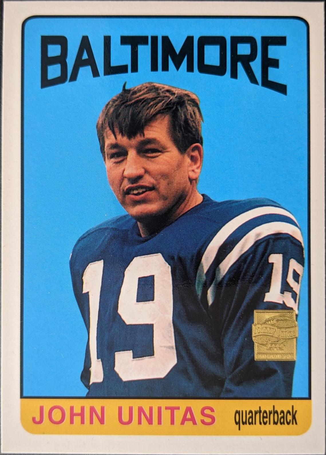 1965 Topps Reprint #R9 Football Cards 2000 Topps Chrome Johnny Unitas Reprint