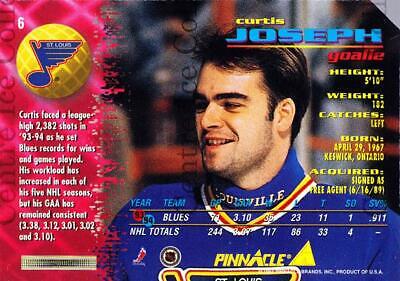 Curtis Joseph #6 Hockey Cards 1994 Pinnacle