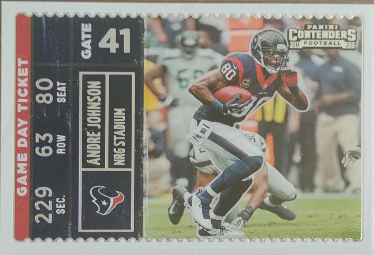 Andre Johnson #GDT-AJO Football Cards 2022 Panini Contenders Game Day Ticket