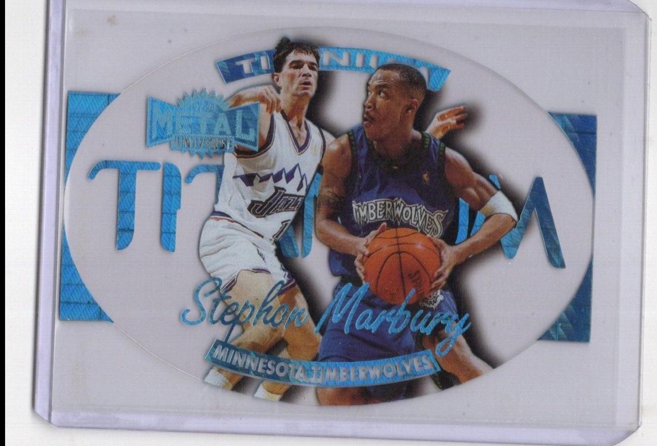 Stephon Marbury #5 Basketball Cards 1997 Metal Universe Titanium