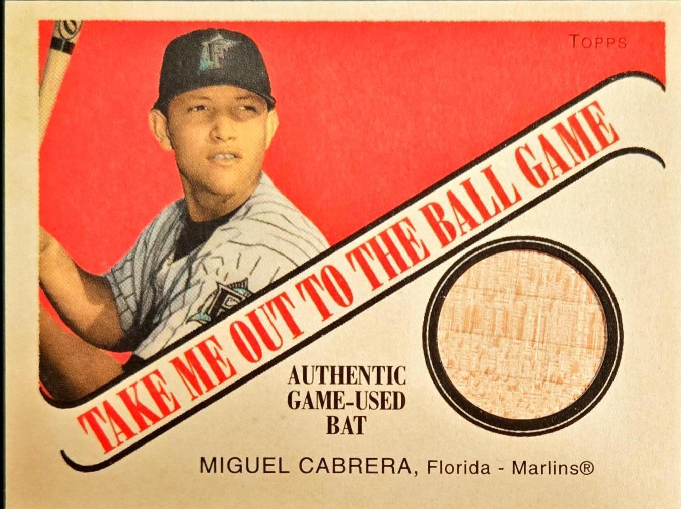 Miguel Cabrera #TB-MC Baseball Cards 2004 Topps Cracker Jack Take Me Out to the Ballgame Game Relic