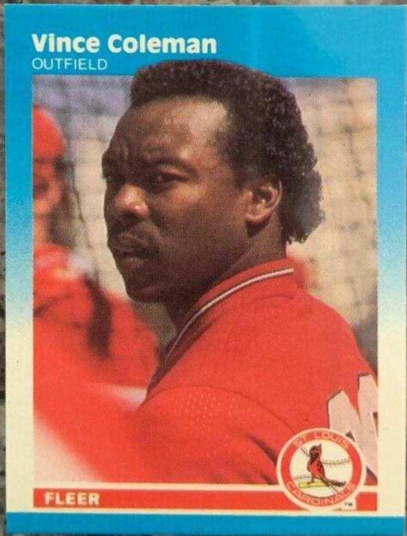Vince Coleman #21 Baseball Cards 1987 Fleer Mini
