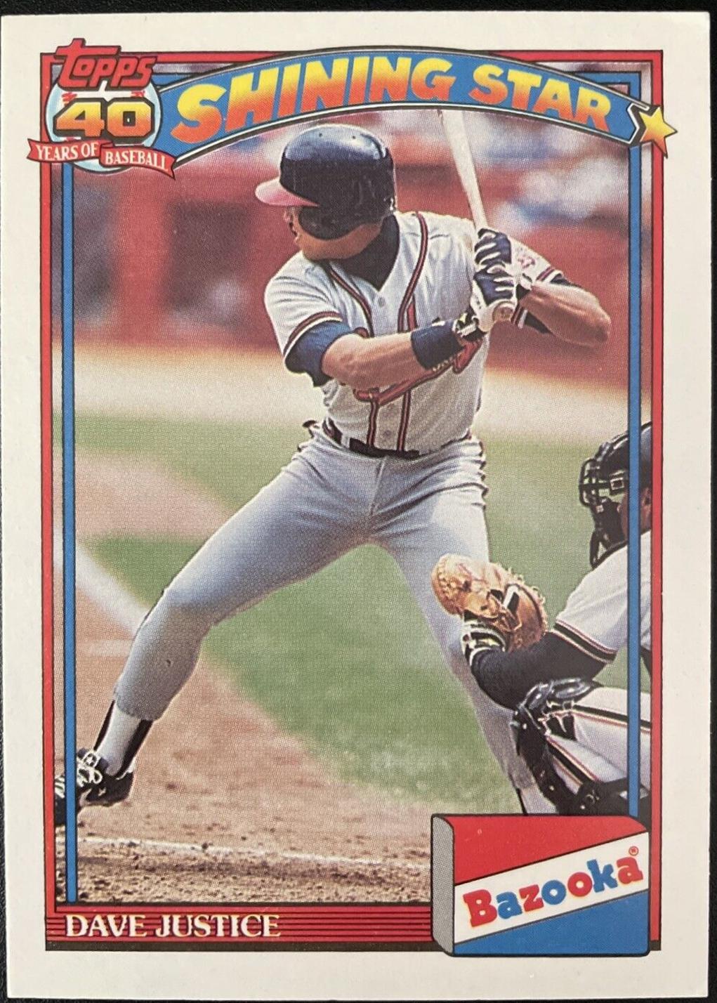 Dave Justice #18 Baseball Cards 1991 Topps Bazooka Shining Star