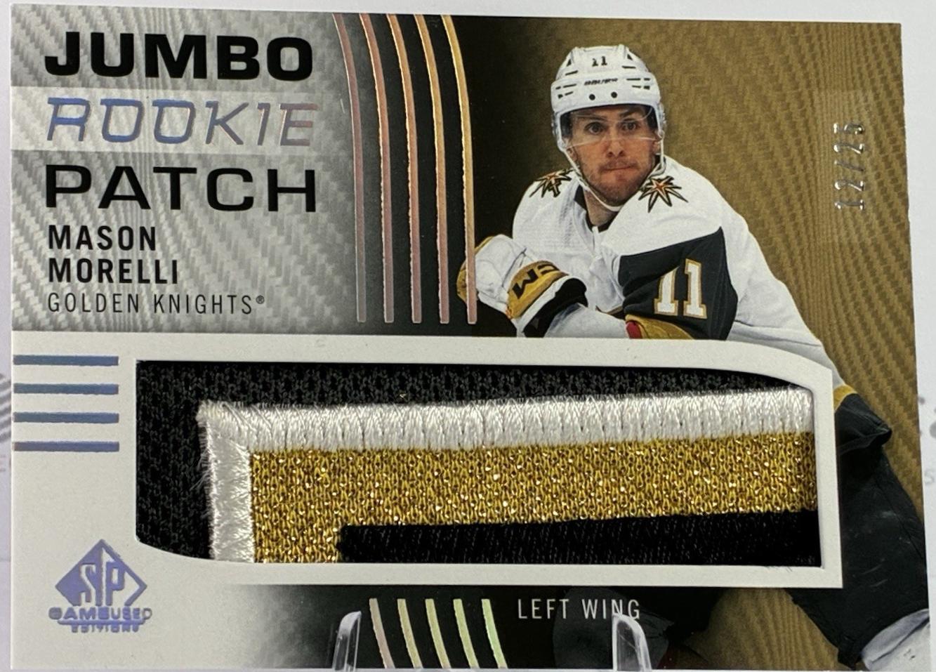 Mason Morelli #JRP-MM Hockey Cards 2024 SP Game Used Rookie Jumbo Patch
