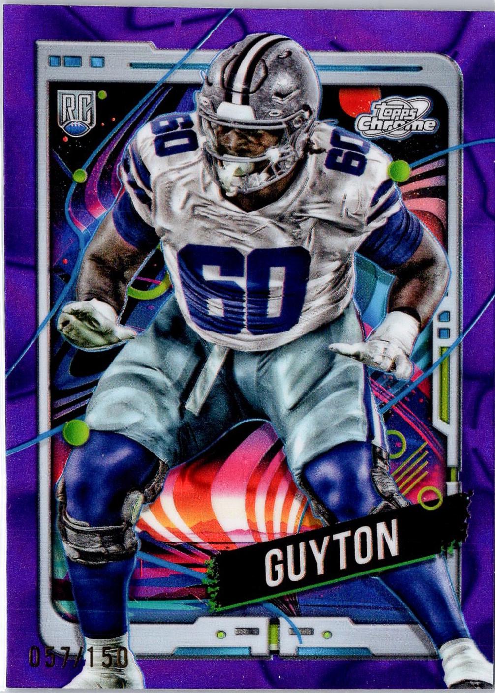 Tyler Guyton #125 2024 Topps Chrome Cosmic Football