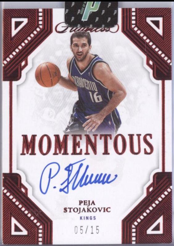 Peja Stojakovic #44 2022 Panini Flawless Momentous Autograph Basketball