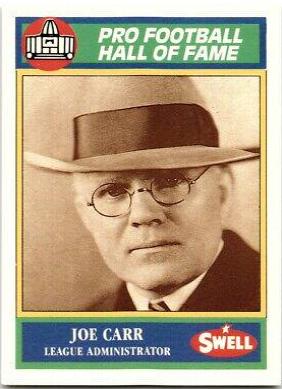 Joe Carr #3 Football Cards 1990 Swell Greats