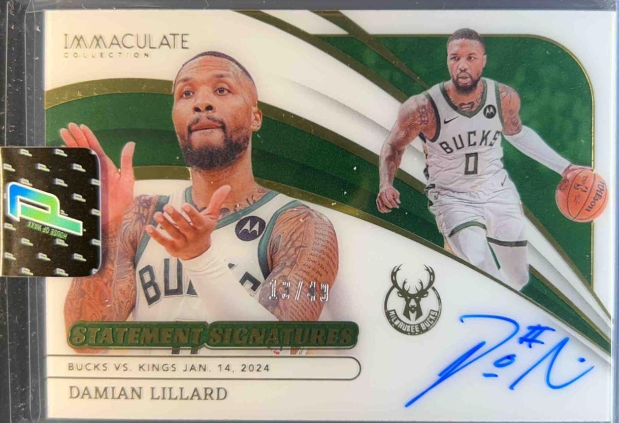 Damian Lillard #3 Basketball Cards 2023 Panini Immaculate Statement Signatures