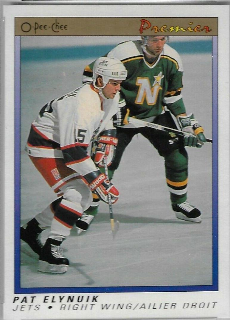 Pat Elynuik #28 Hockey Cards 1990 O-Pee-Chee Premier