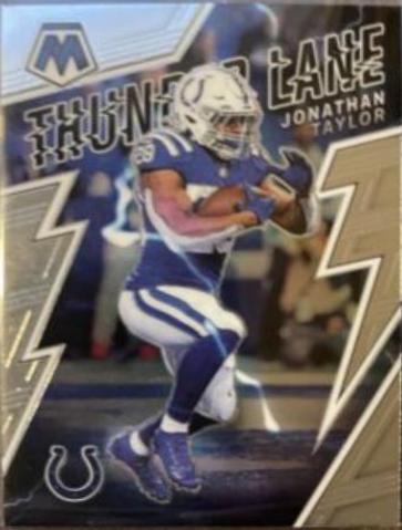 Jonathan Taylor #TL-1 Football Cards 2022 Panini Mosaic Thunder Lane